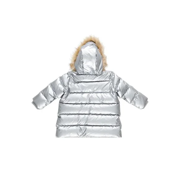 Pink Chicken Paulina Puffer Jacket, Silver Metallic - Picture 3 of 4